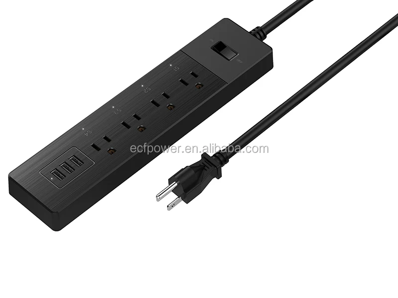 
wifi Smart plug US power strip 3USB extension socket voice control by Alexa and Google Home 
