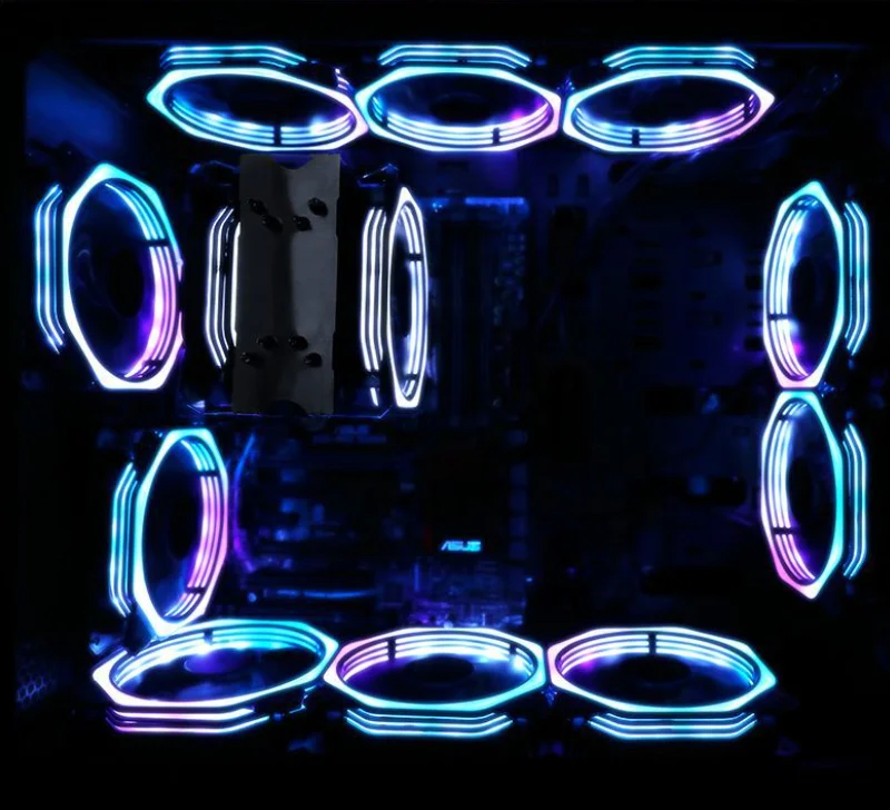 Бесшумный вентилятор охлаждения корпуса компьютера rgb 120 мм