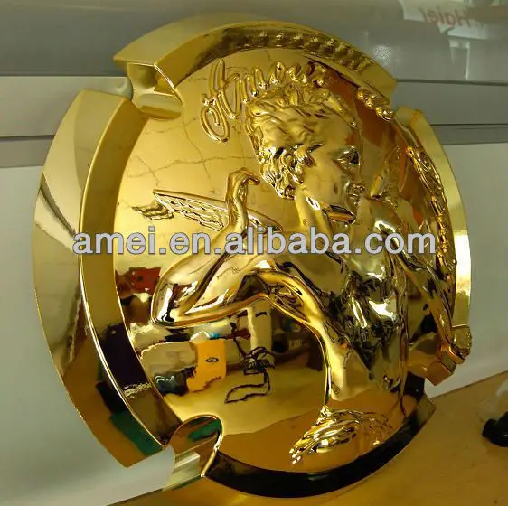 Пластиковые хромирования рекламы золотой знак