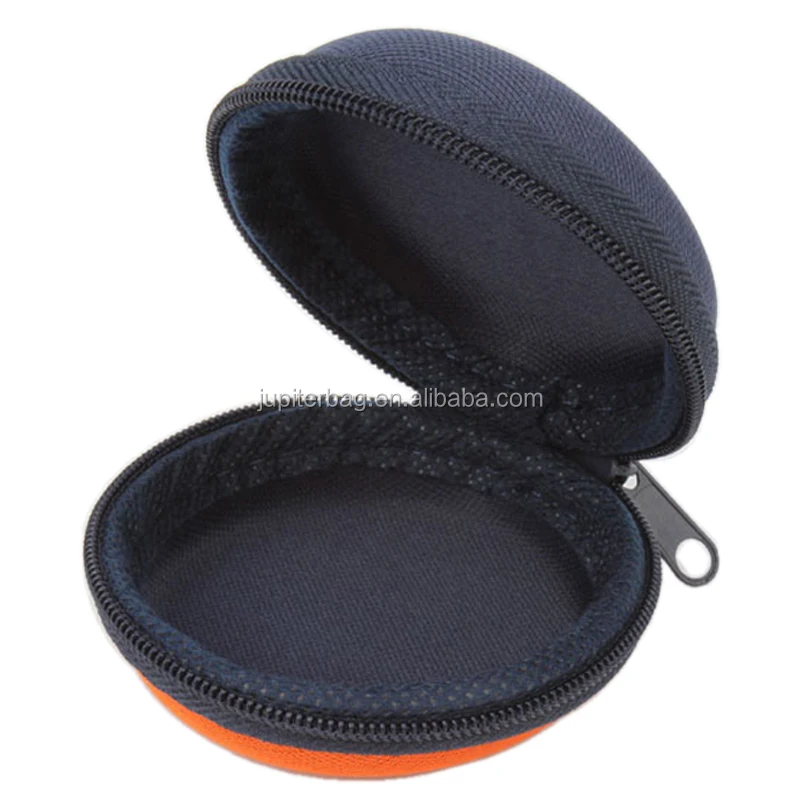 personalized red ball shape eva leather shockproof earphone earset earbud hard case