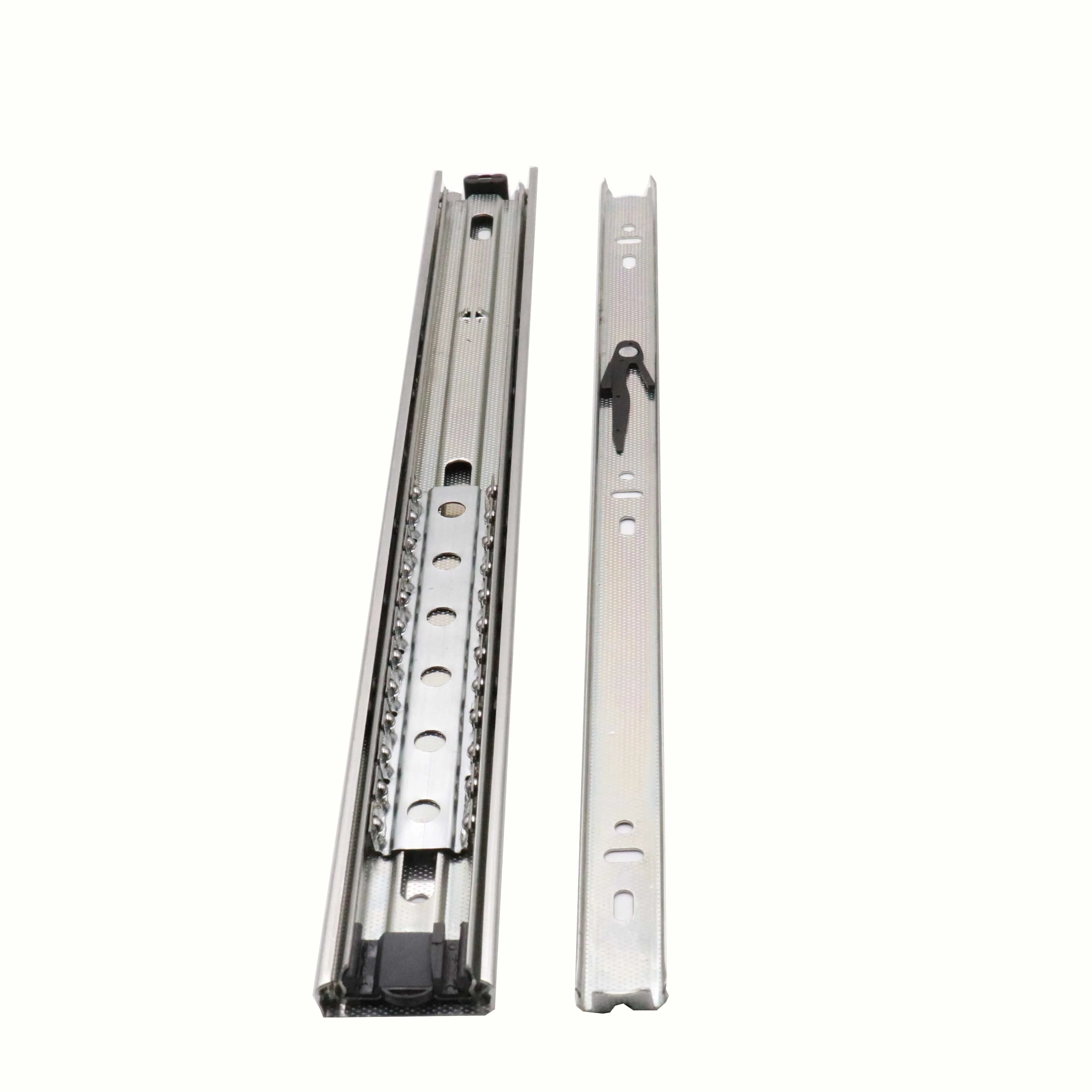 42MM slide out drawer channels telescopic three section linear ball bearing rail for furniture