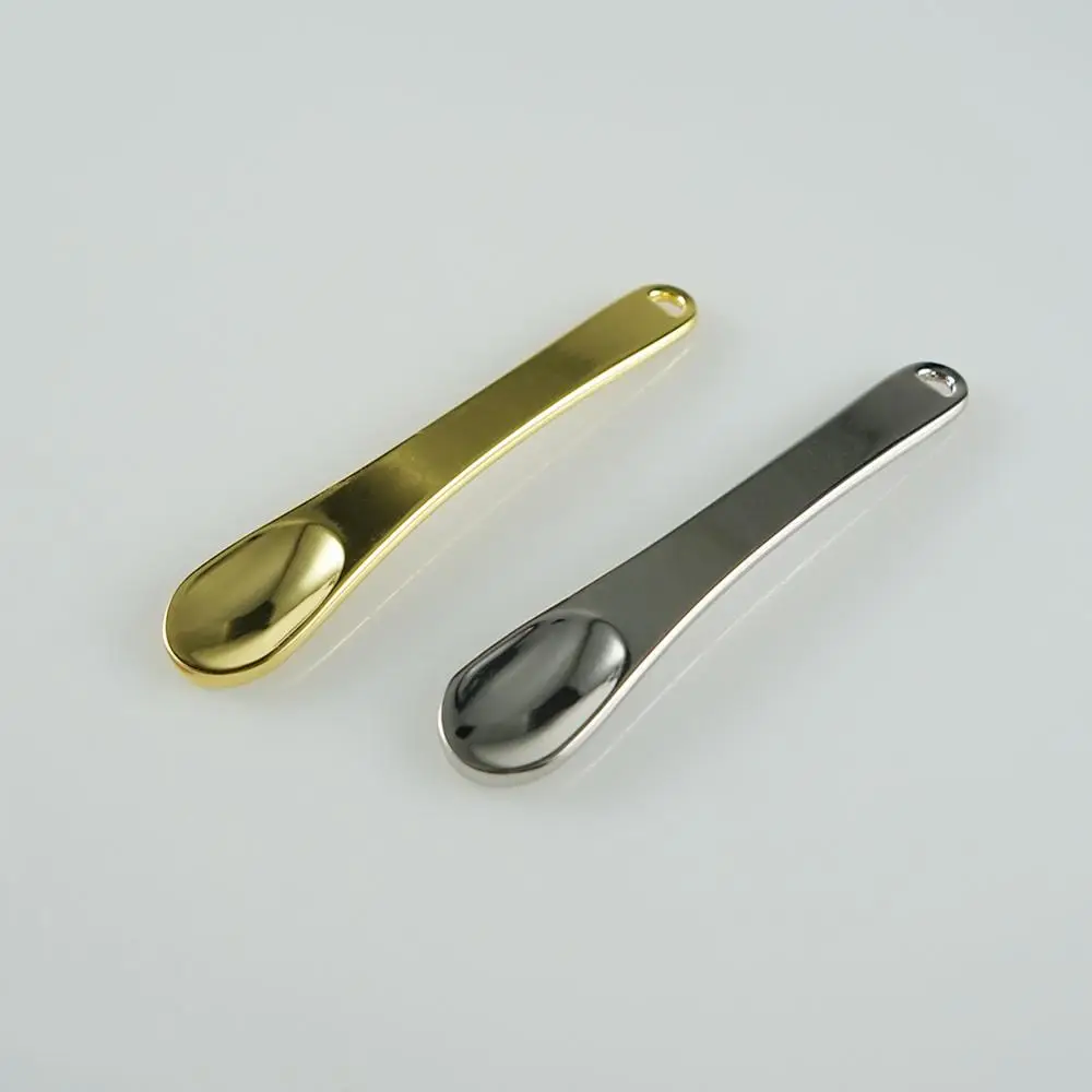 
Metal Makeup Spatula, Mini Spoon, Beauty Scoop for Facial Cosmetic, Face Mask (Silver & Gold) 