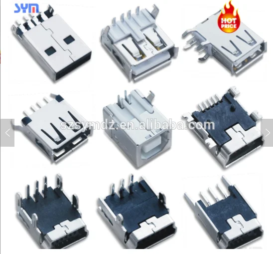 pcb cable 2.0 3.0 5 6 8 pin female micro usb mini usb connector