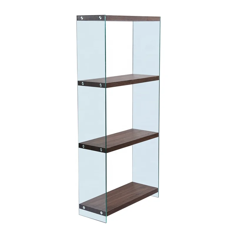 
Hot Sale living room furniture 3 Tiers tempered hot bent glass bookcases/Storage rack/Storage Shelf designs 