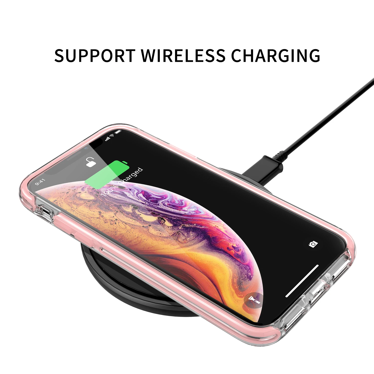 Wireless charging support quality phone case for iphone x xs silicone