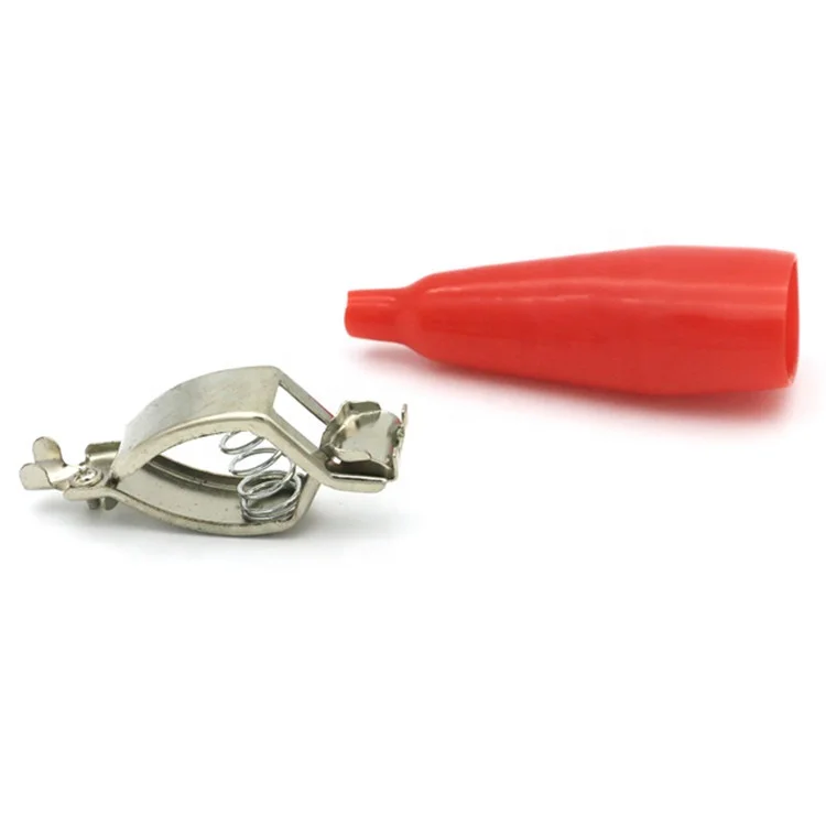 High precise metal  50-100A 75mm Insulating PVC sheath alligator clip test clips spring metal clip