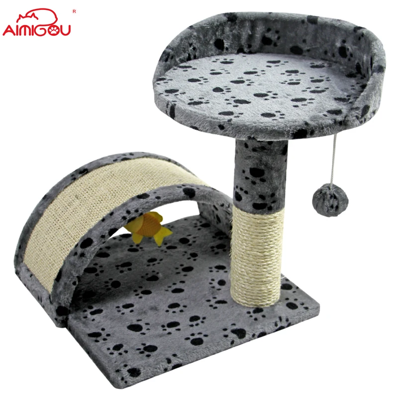 
Mini Cat Tree Play Toy Flat Small Sisal Scratch Climber Post Kitten Pet Play House 