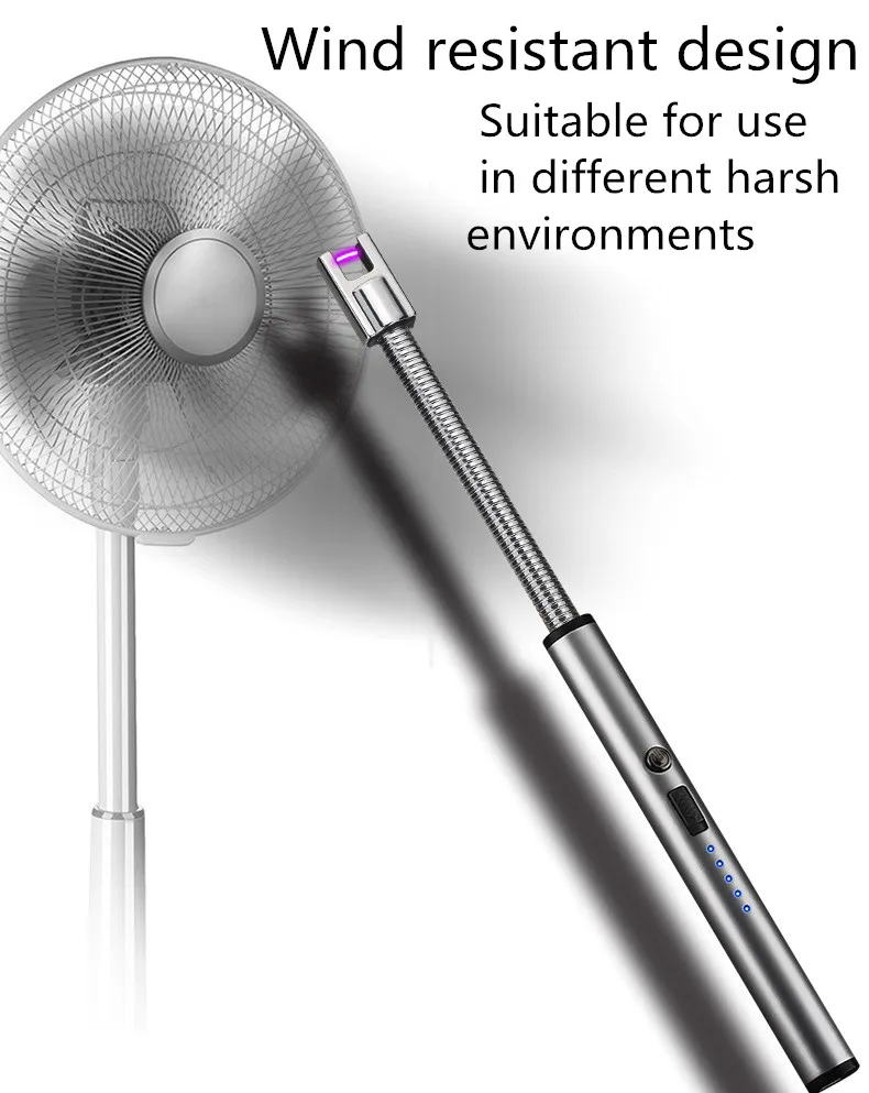 Usb Lighter Rechargeable,single Arc Spark Electronic BBQ USB Cigarette Lighter Metal Windproof Gift Box Package