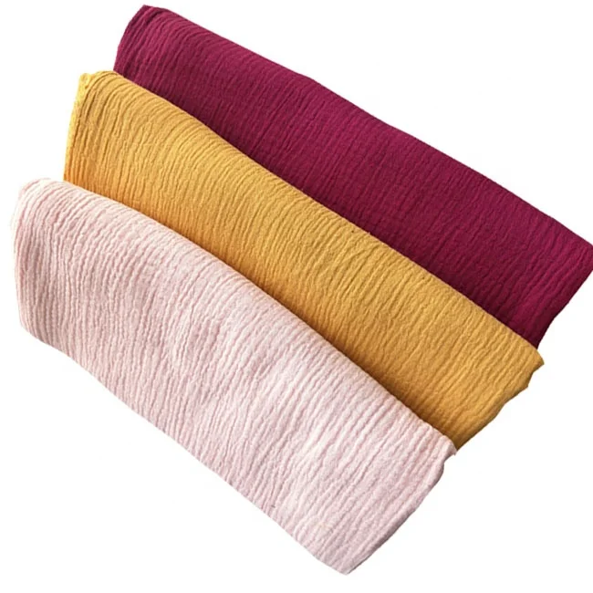 hot sale cotton crinkle crepe fabric textile for baby garment