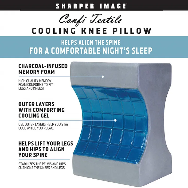 Colling Bamboo Charcoal Memory Foam Knee Pillow Cooling Gel Knee Pillow