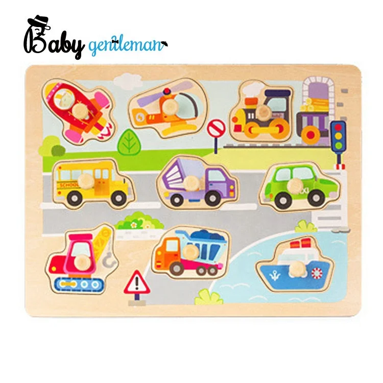 Hot sale early educational toy wooden dinosaur peg puzzle for kids Z14176M