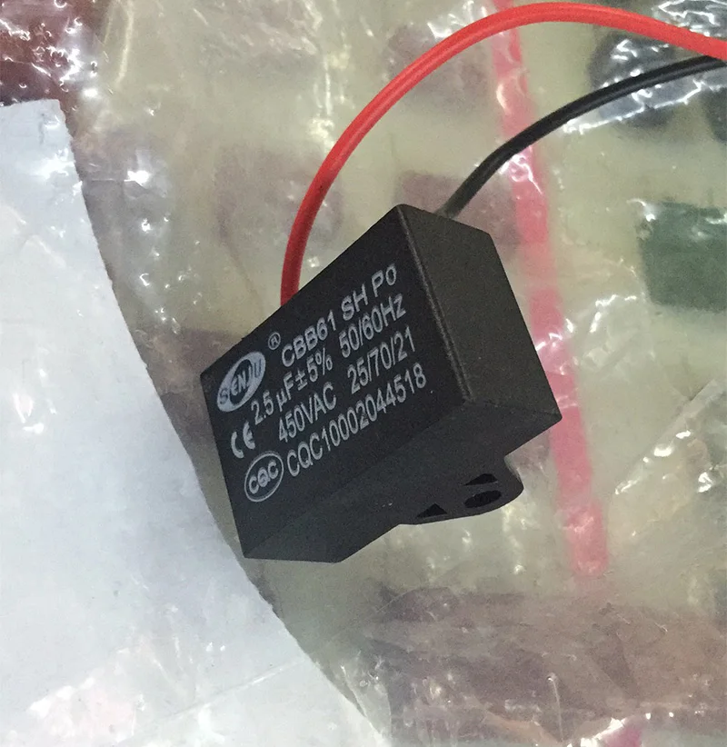 CBB61 50/60Hz Номинальное напряжение переменного тока 450 v 2,5 мкФ пленочные конденсаторы