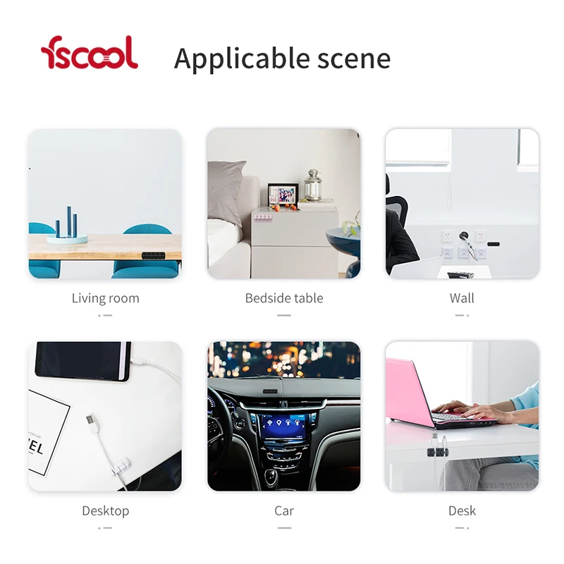 Fscool Multi-purpose Silicone Cable Holder , Wire Cable Clips, Desktop Earphone USB Cable Organizer