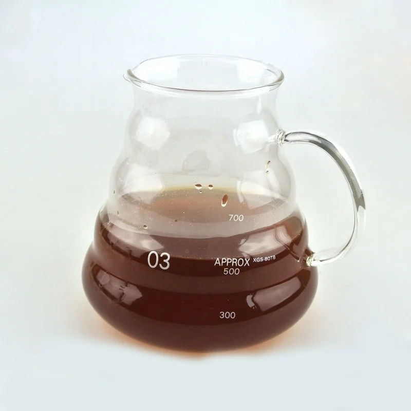 580ml High borosilicate glass thermo pour over coffee glass server pot