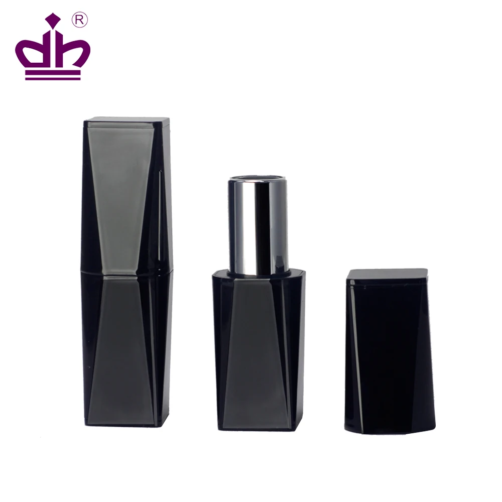 
Роскошный Золотой Черный квадратный пластиковый пустой тюбик для губной помады для косметического контейнера 