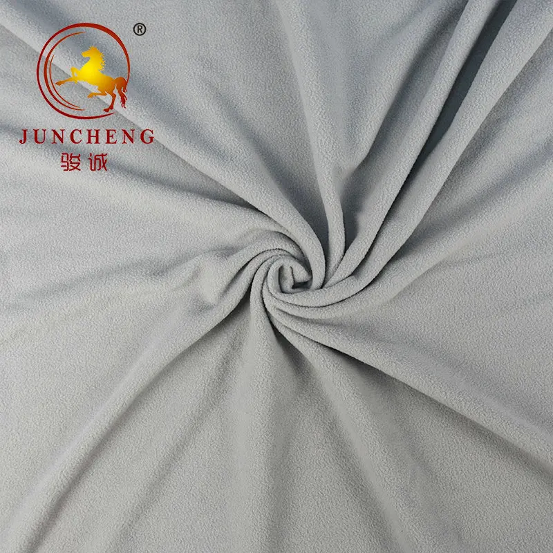 one side crushed comfortable knitted 100 polyester polar fleece fabric for garments