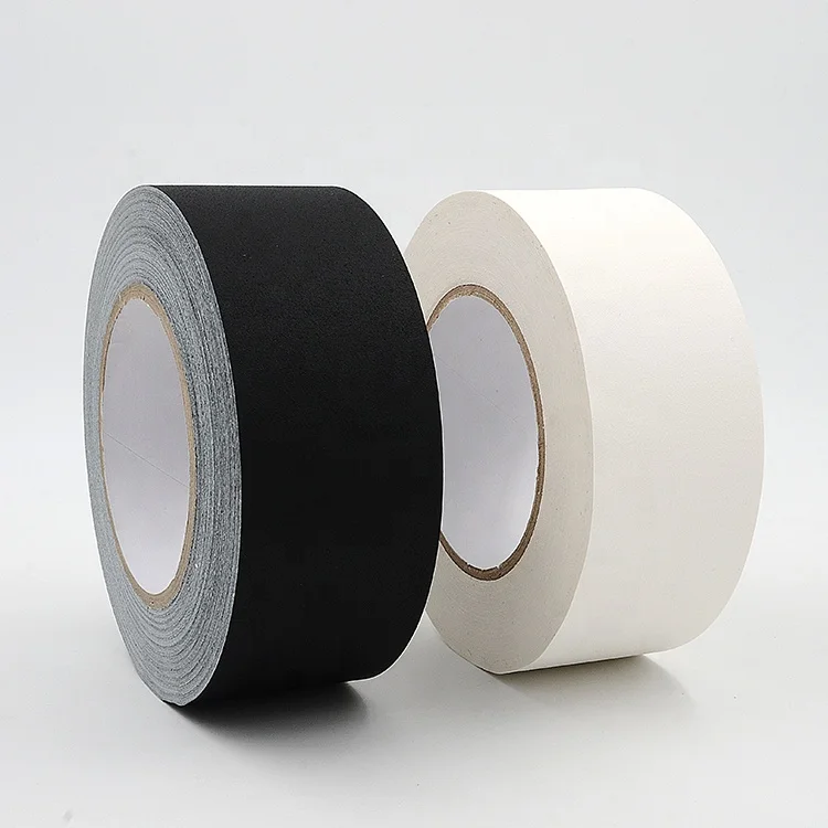 Multi colored printed low price high quality strong rubber adhesive 2inch 3inch 4inch width matt cloth white black gaffer tape