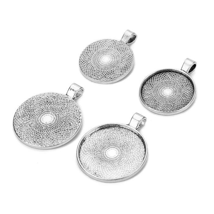 Hot sell Metal Round Pendants Cabochon Setting Base Blank Cabochon Settings For Jewelry Necklace Making
