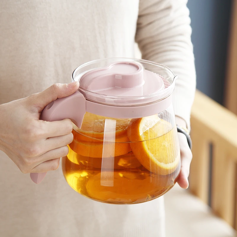 Горячая Распродажа термостойкий кувшин для кофе и сока объемом 1700 мл стеклянный чайник с пластиковой крышкой