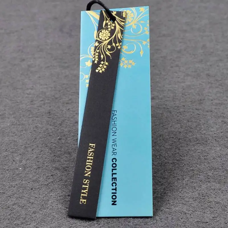 Color printing both sides die cut label hanging string paper hang tag