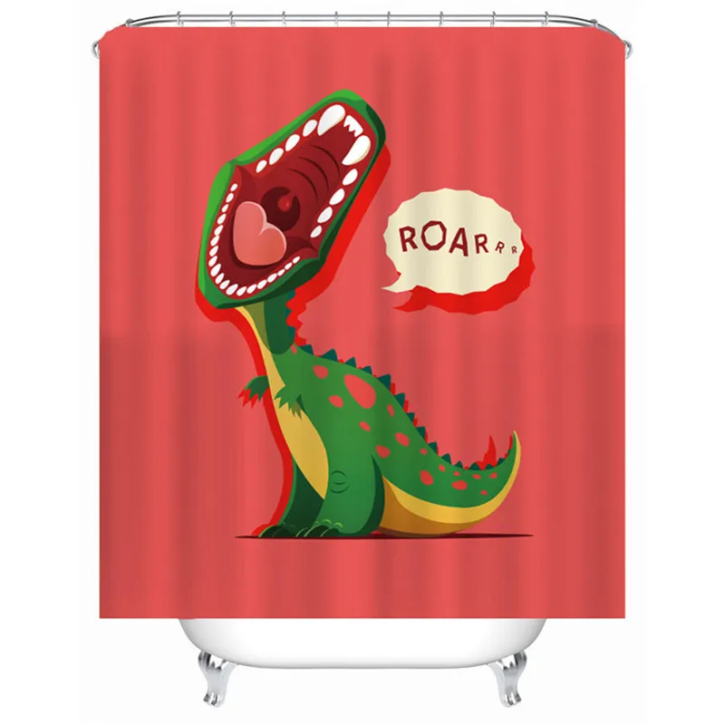Wholesale 3D digital printing cute animal polyester pongee custom waterproof shower curtain