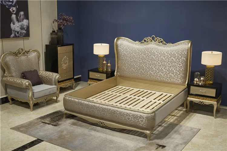 Роскошная мебель, королевская мебель, античные золотые наборы для спальни, Классические роскошные наборы роскошной мебели для спальни в стиле барокко