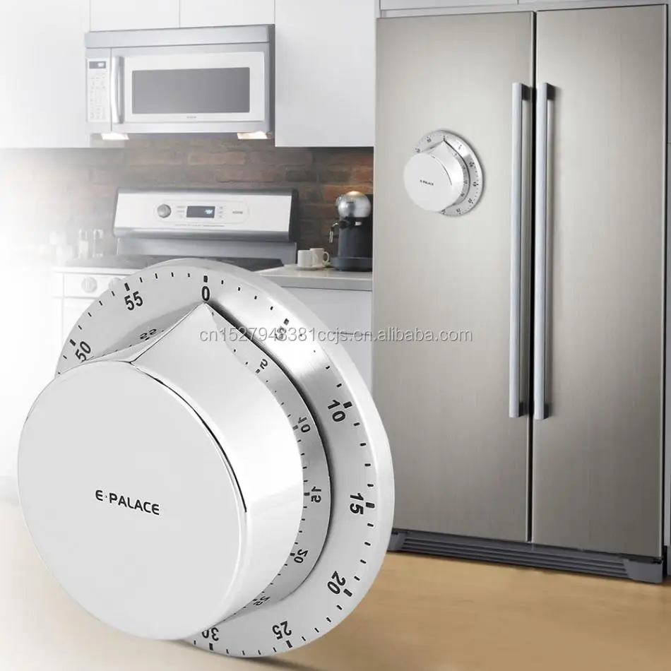 
stainless steel Mechanical Kitchen Timer Loud Alarm Sound with Magnet Base 
