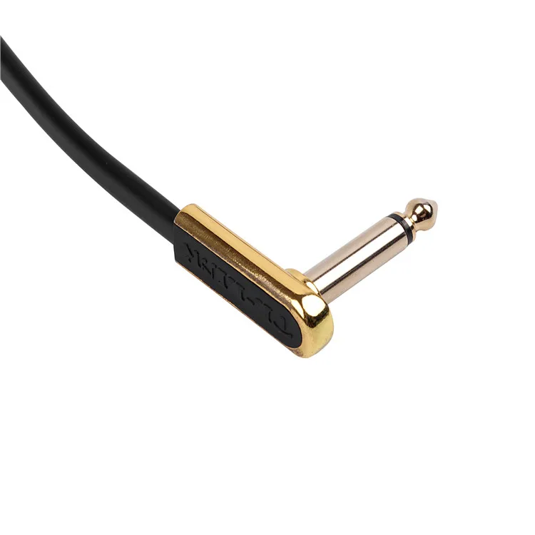 Высокое качество Позолоченные гитары бас Соединительный кабель, шнур Золотой плоский патч-кабель 24awg