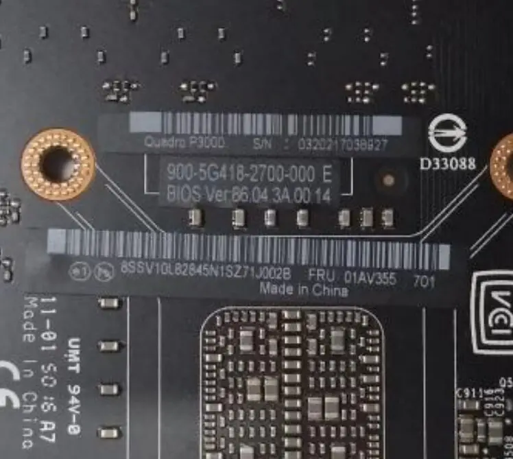 01AV355 for LENOVO P3000 N17E-Q1-A1 6GB GDDR5 Graphics Video Card