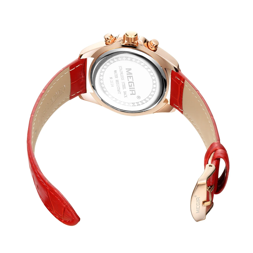 High Quality 3ATM Water Resistant Megir Brand Quartz Women Watch