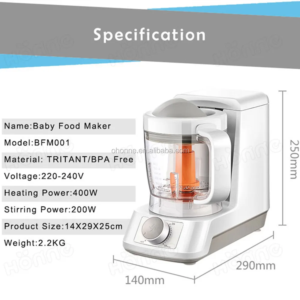 
Baby Food Maker, Mini Homemade Baby Food processor With Safety Lock, Infant Feeding Blender Puree Processor 