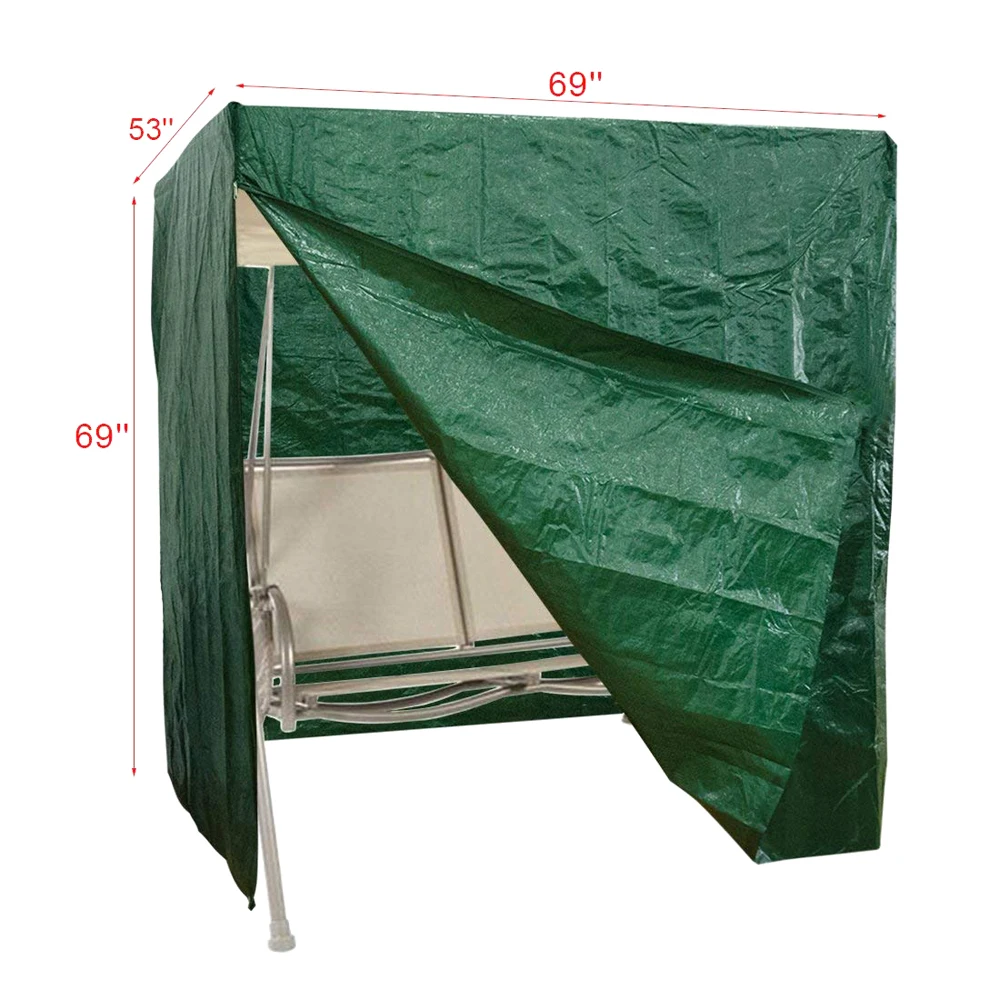 Factory sale competitive price outdoor dustproof and waterproof green PE material swing chair cover