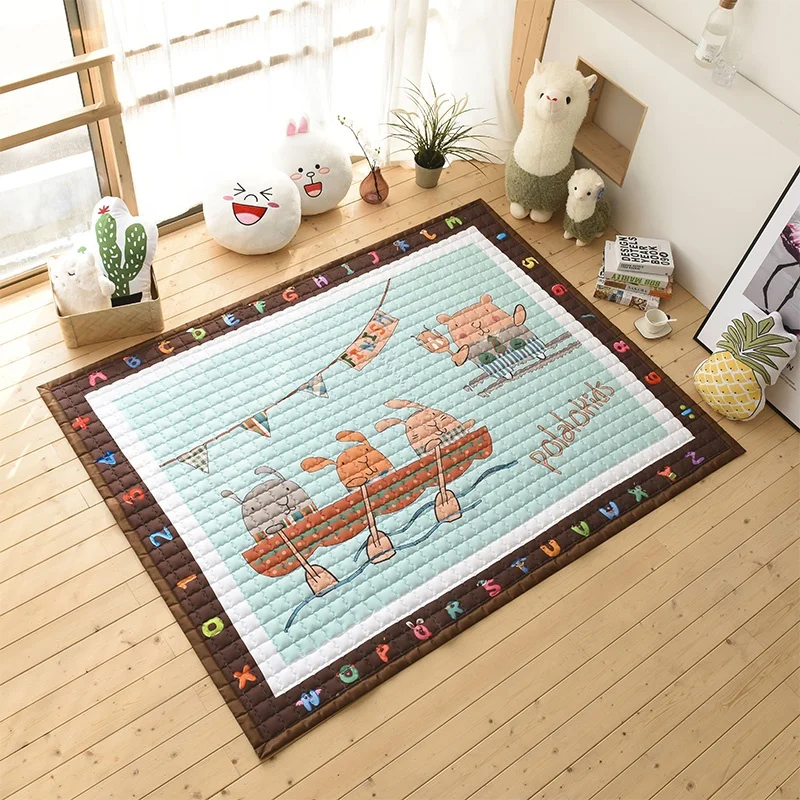 comfortable soft cotton folding baby play game mat creeping mat