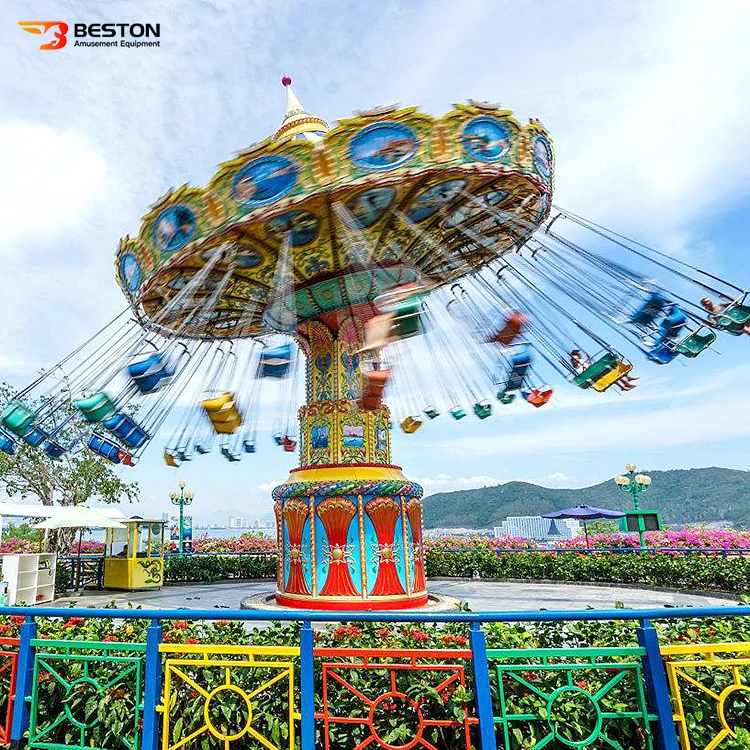 Amusement Park Ride 36 Seats Swing Flying Chair Theme Park Rides For Sale