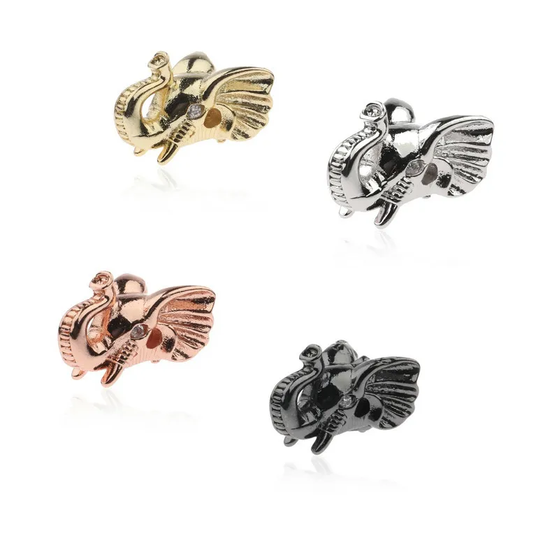 Микрозакрепка циркониевые бусины медная голова слона кубический циркон браслет подвеска аксессуары маленькое милое животное