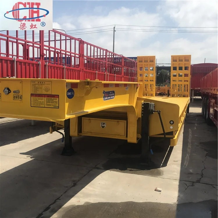 Liangshan 3 Axle  Semi Trailer Chassis Flat Bed Flatbed Trailer For Sale