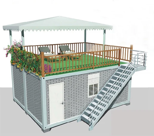 Factory Direct price easy install Steel structure prefabricated house with a balcony