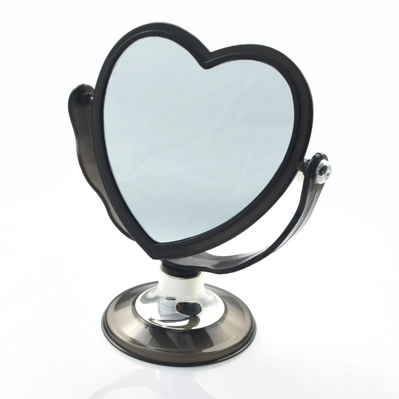 Two Sided Modern Dressing Table Mirrors Plastic Heart Shapes Table mirror