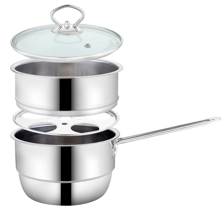
Stainless Steel 2 Tier Oyster Steamer Soup Pot multi function Steaming Cookware Steamer with egg steamer 