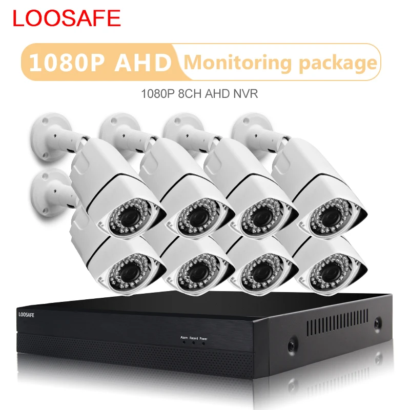 Onvif Recorder 1080P 8 Channel DVR Kit with CCTV HD Cameras Outdoor Bench Kits