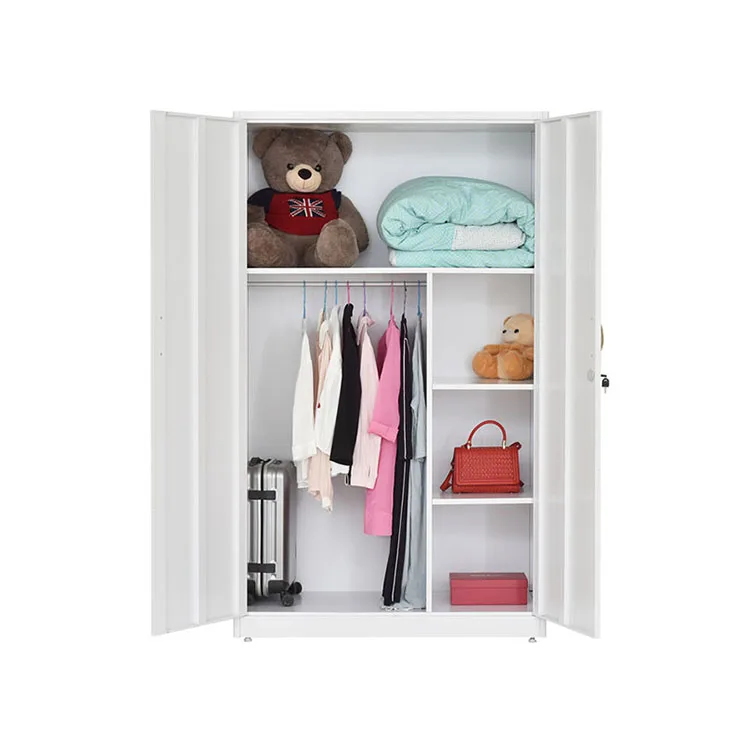 Steel Clothes Modern Bedroom Fuirniture 2 Door Portable Folding Almirah Bedroom Furniture,bedroom Furniture Metal 0.5~0.8mm