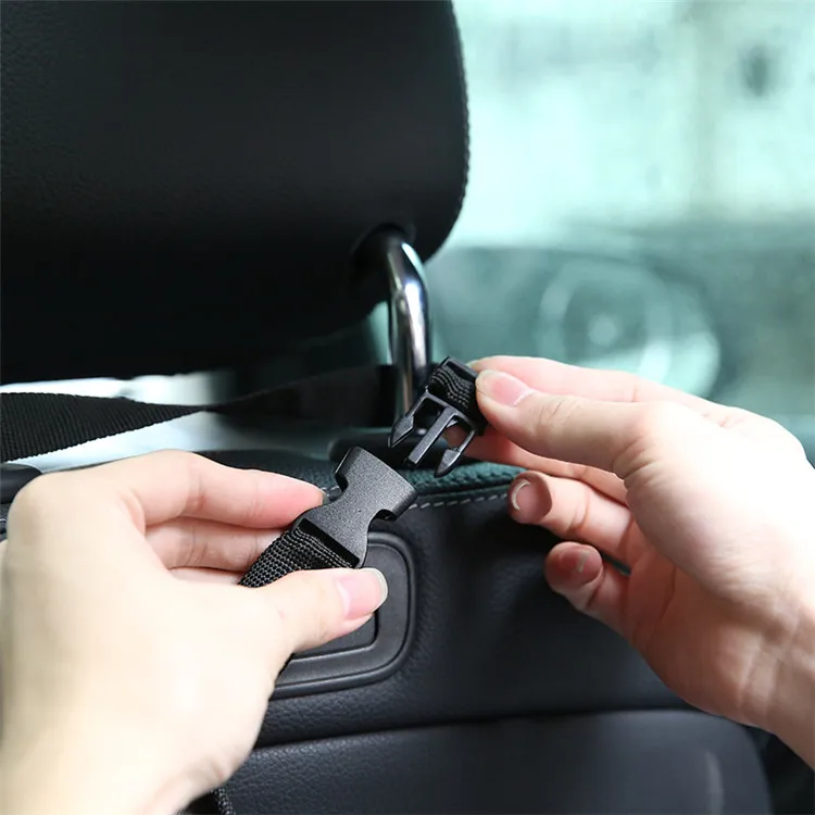 Waterproof foldable car seat back headrest hanging trash garbage storage organizer bag for auto cleaning
