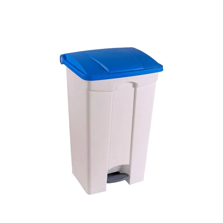 White colorfulrecycled plastic small tin with lid trash can