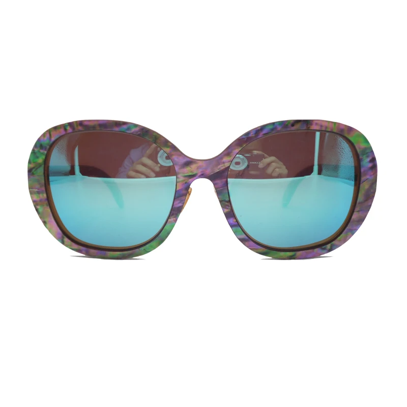 2024 Handmade wooden Frame Sunglasses with Abalone seashell inlay on Cork Wood Sun Glasses
