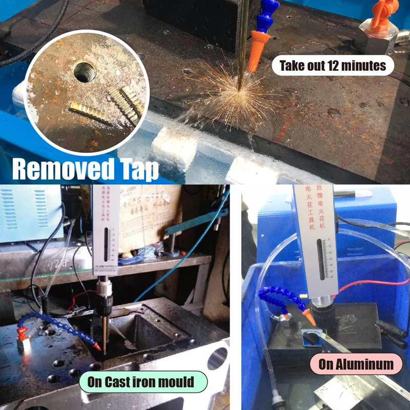 Economic and convenient arbitrary adjust working head mini edm sparking erosion broken tap remover