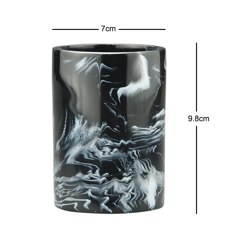 Wholesale White Resin Marble Tumbler for Bathroom Mouth Wash