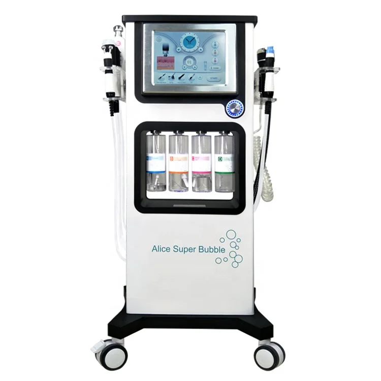 Free Shipping Alice super bubble facial whitening machine 7 in 1 CO2 BIO RF Oxygen Spray Hydro Dermabrasion Machine