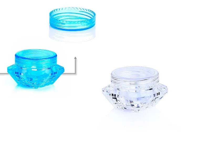 Small Cosmic Container Diamond Shape Crystal Cosmetic Jar 3ml 5ml 3g 5g