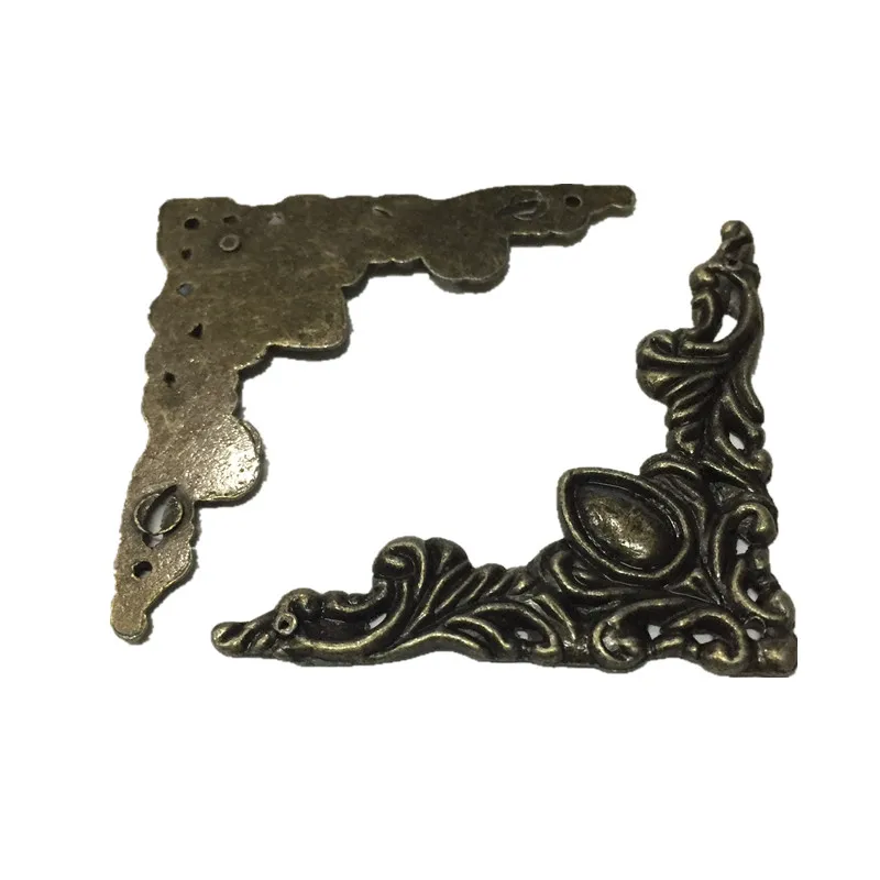
Factory supply new design decorative zinc alloy flat antique bronze metal corner protector for jewelry box 