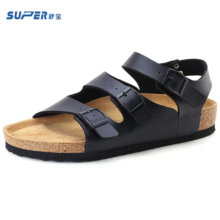 
Fashion Summer Brown Black Flat Pu Sandals Men For Sale <span style=